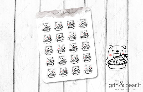 Barry Loves Noodles! - Barry the Bear Stickers (BB021)