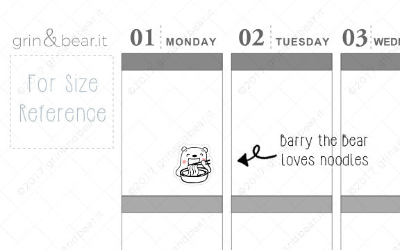 Barry Loves Noodles! - Barry the Bear Stickers (BB021)