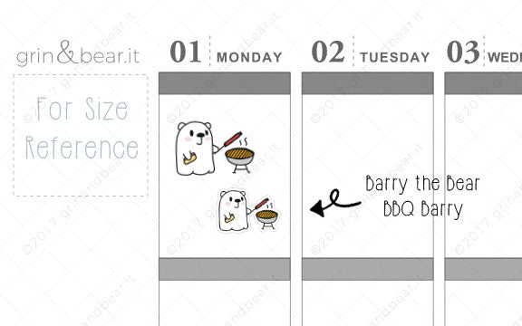 BBQ'ing Barry! - Barry the Bear Stickers (BB031)