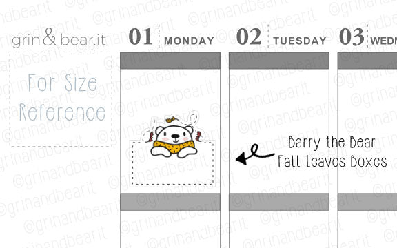 Fall Leaves Box Barry! - Barry the Bear Stickers (BB087)