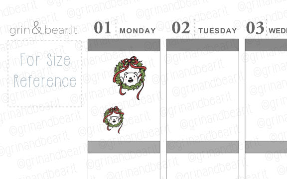 Wreath Barry! - Barry the Bear Stickers (BB106)