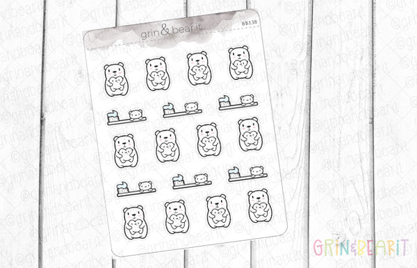 Teeth Care Barry! - Barry the Bear Stickers (BB138)