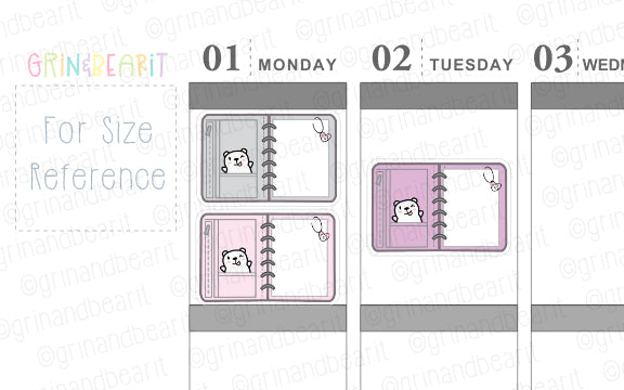 Barry Rings Planner Lrg! - Barry the Bear Stickers (BB155)