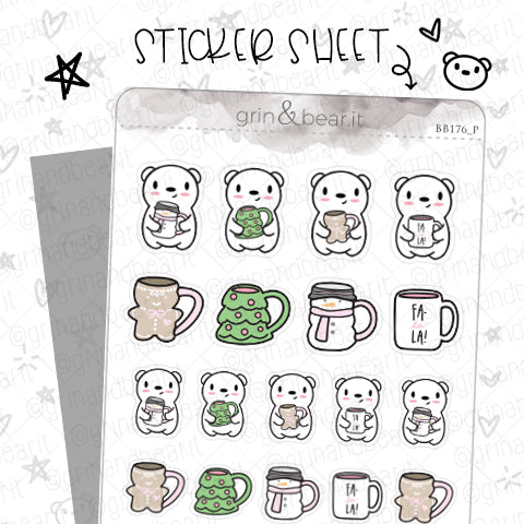 Barry HoliMugs! - Barry the Bear Stickers (BB176)