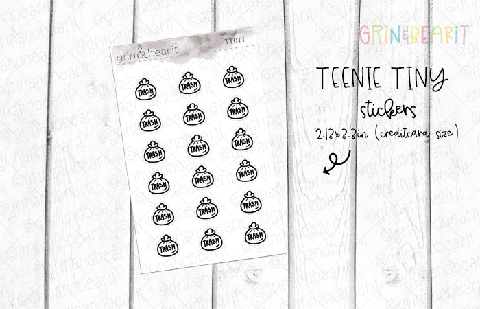 Trashbag Doodles! - Tiny Tuesday Stickers (TT011) – grinandbearit