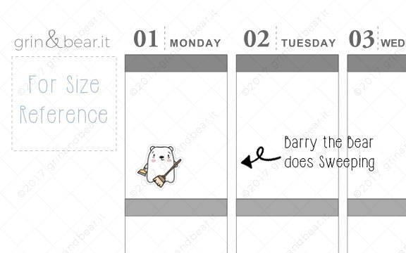 Sweeping - Barry the Bear Stickers (BB011)