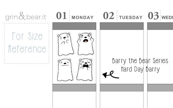 Hard Day - Barry the Bear Stickers (BB005)