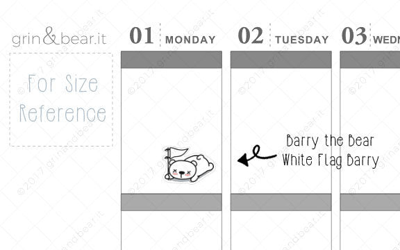 White Flag Barry! - Barry the Bear Stickers (BB062)