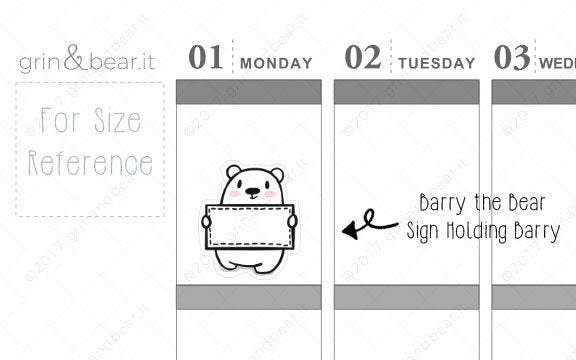 Sign Holding Barry! - Barry the Bear Stickers (BB066)