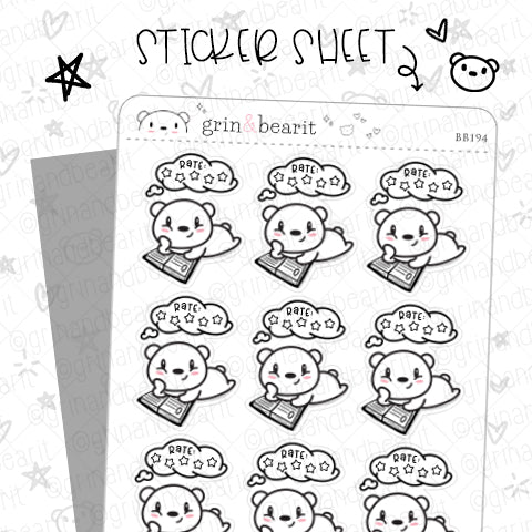Blank Note Doodles! - Tiny Tuesday Stickers (TT008) – grinandbearit