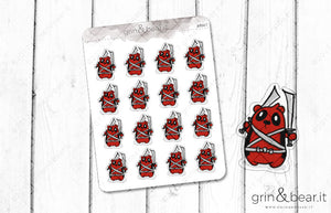Barry as Deadpool! - Barry the Bear Stickers (BB067)