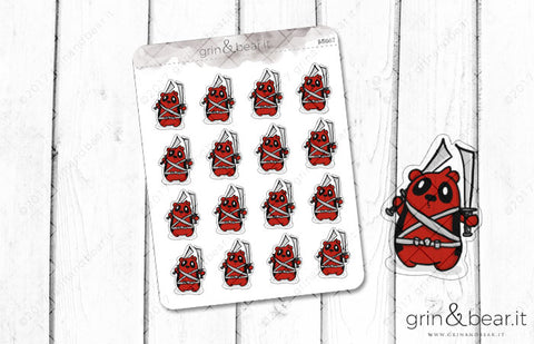 Barry as Deadpool! - Barry the Bear Stickers (BB067)