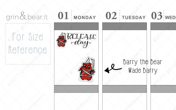 Barry as Deadpool! - Barry the Bear Stickers (BB067)