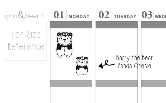 Panda Onesie Barry! - Barry the Bear Stickers (BB078)