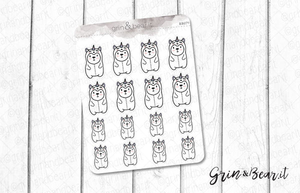 Unicorn Onesie Barry! - Barry the Bear Stickers (BB079)
