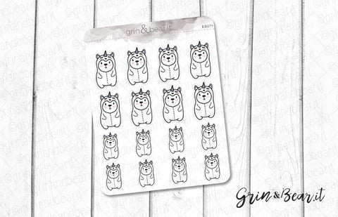 Unicorn Onesie Barry! - Barry the Bear Stickers (BB079)