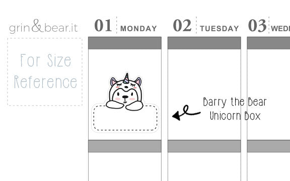 Unicorn Barry Box! - Barry the Bear Stickers (BB081)
