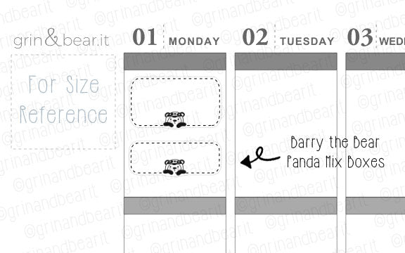 Panda Barry Mix Boxes! - Barry the Bear Stickers (BB082)