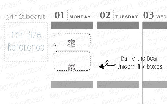 Unicorn Barry Mix Boxes! - Barry the Bear Stickers (BB083)