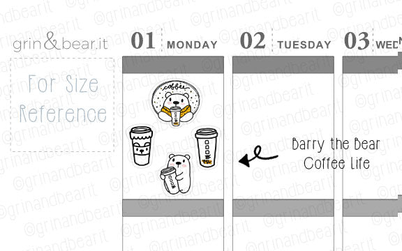 Coffee Life Barry! - Barry the Bear Stickers (BB085)