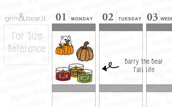 Fall Life Barry! - Barry the Bear Stickers (BB086)