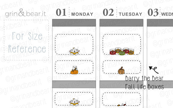 Fall Life Boxes! - Barry the Bear Stickers (BB088)