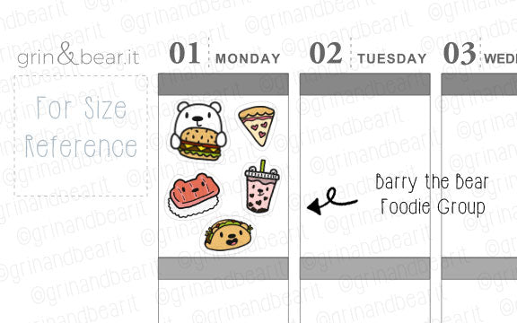 Foodie Group Barry! - Barry the Bear Stickers (BB091)
