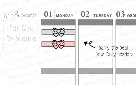 Bow Only Headers! - Barry the Bear Stickers (BB094)