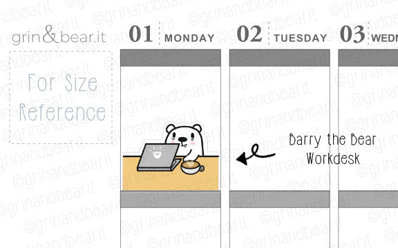 Workdesk Barry! - Barry the Bear Stickers (BB097)