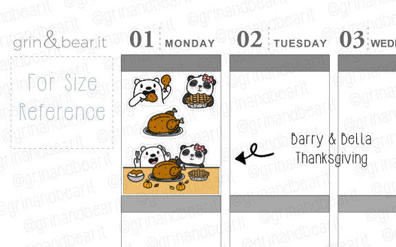 Thanksgiving Barry & Bella! - Barry the Bear Stickers (BB098)