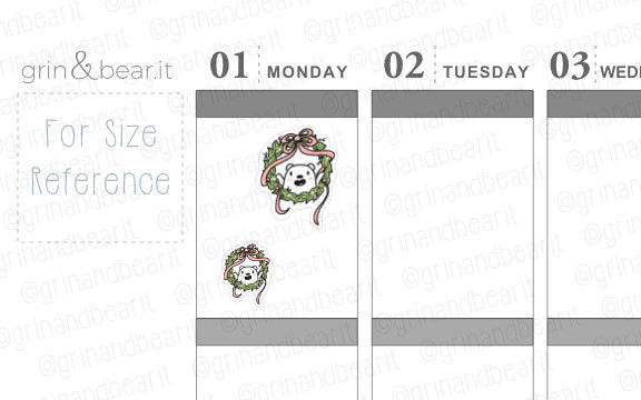 Wreath Barry! - Barry the Bear Stickers (BB106)