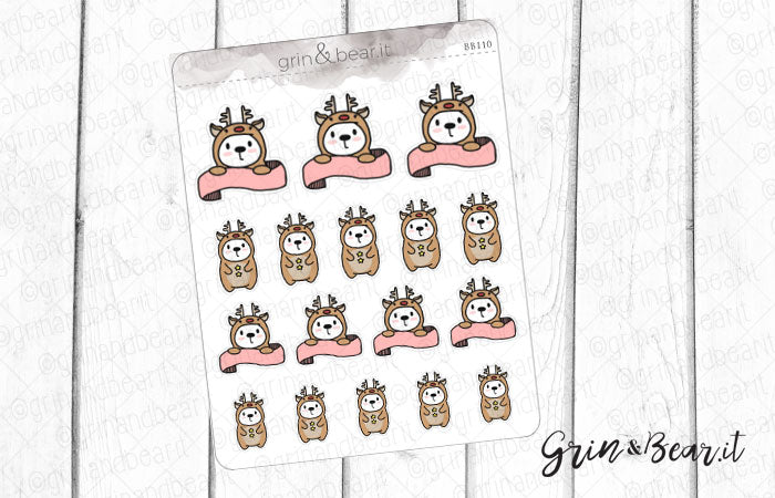 Rudolph Onesie Barry! - Barry the Bear Stickers (BB110)