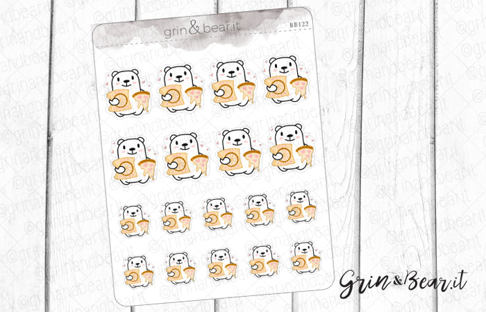 Pizza Love Barry! - Barry the Bear Stickers (BB122)