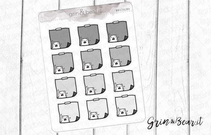 StickyNote Barry! - Barry the Bear Stickers (BB125) – grinandbearit