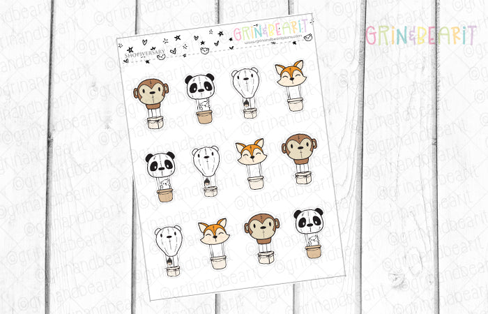 Barry Air Ballons! - Barry the Bear Stickers (BB144) – grinandbearit