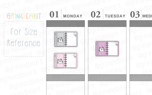 Barry Rings Planner Sm! - Barry the Bear Stickers (BB156)