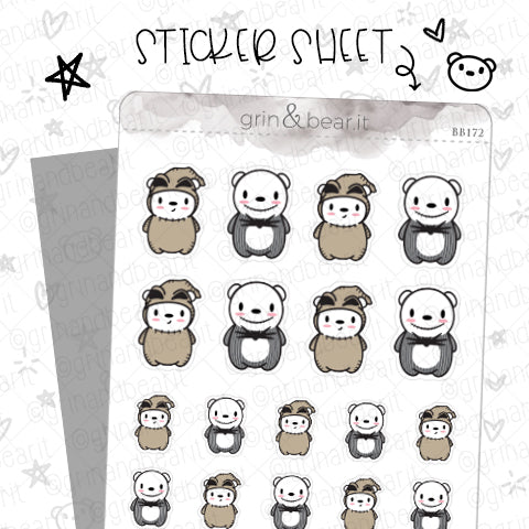 Barry Oogie/Skellington! - Barry the Bear Stickers (BB172) – grinandbearit