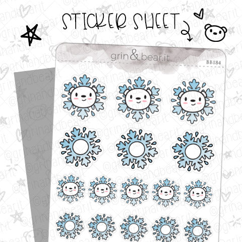 Barry Snowflake! - Barry the Bear Stickers (BB184)