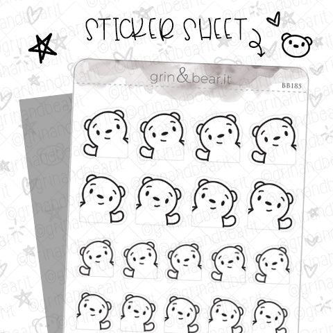 Barry Waving! - Barry the Bear Stickers (BB185) – grinandbearit