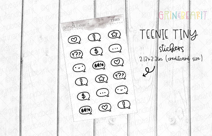 Icon Doodle Bubble! - Tiny Tuesday Stickers (TT003)