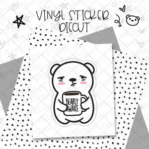 Barry Bearly Awake - Vinyl Diecut