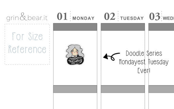 Mondayest Tuesday Ever! Doodle Stickers (DS003)