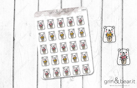 Iced Drinks! - Barry the Bear Stickers (BB008)