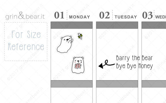 Bye Bye Money! - Barry the Bear Stickers (BB009)