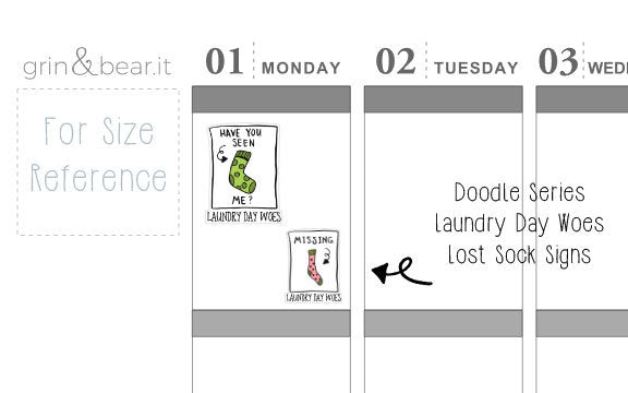Laundry Day Woes : Lost Sock Doodle Stickers (DS002)