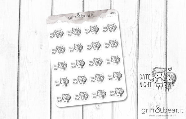 Date Night Sketchy Planner Stickers (SS003)