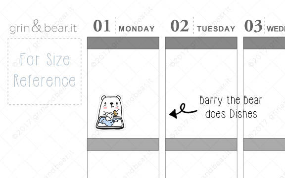 Dishes - Barry the Bear Stickers (BB010)