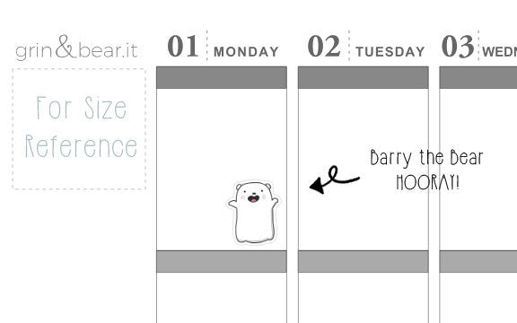 Hooray - Barry the Bear Stickers (BB003)