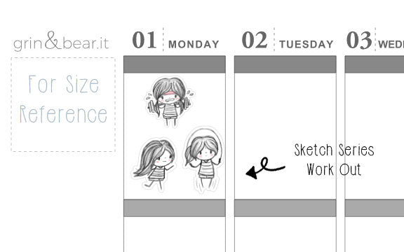 Work Out Sketchy Planner Stickers (SS010)