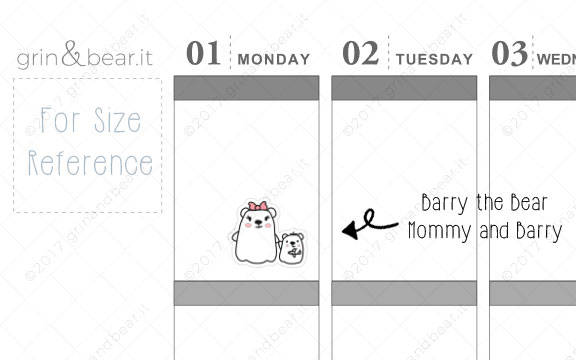 Mommy and Barry! - Barry the Bear Stickers (BB018)